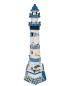 Preview: Deko-Leuchtturm Holz Fischernetz Seestern Seevögel Stein Segeln Maritime H:57cm